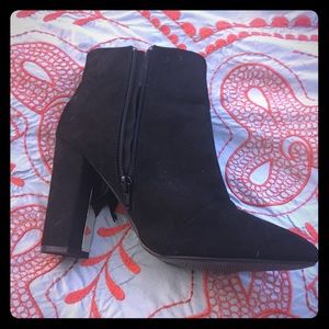 Black suede booties